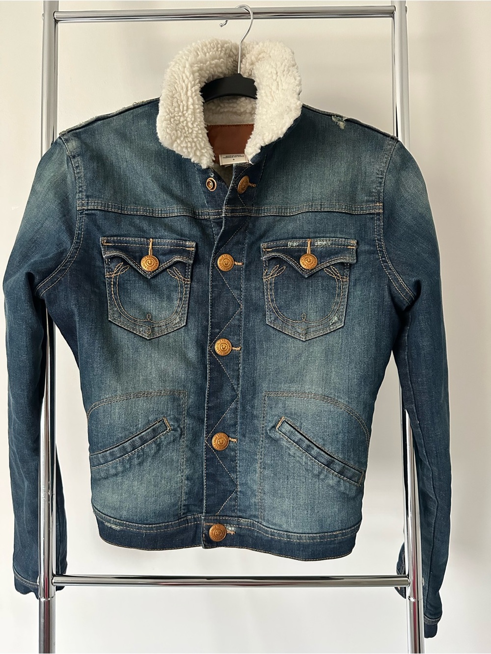 True religion Sherpa-Lined Denim jacket - Blue